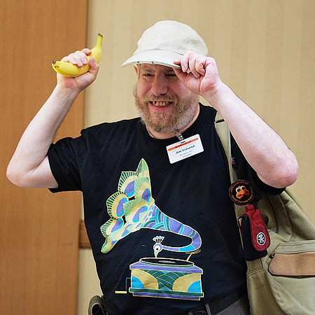 Jim Freund has a banana