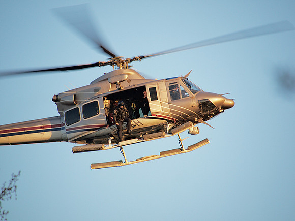 Police helicopter over Central park