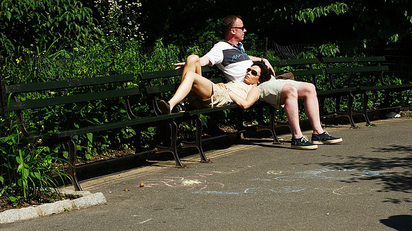 relaxing in the park