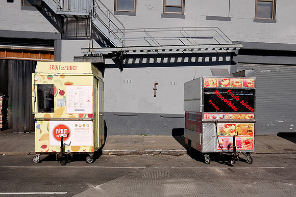 Food carts in repose, Hell's Kitchen