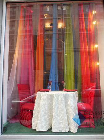 Window display, Classic Party Rentals, West 37th Street