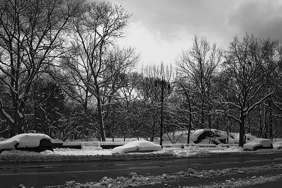 Central Park West, stormy day