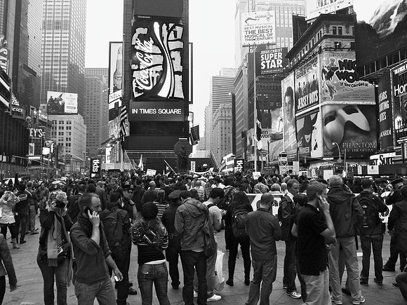 IN TIMES SQUARE: Occupy Wall Street/Times Square rally, 15 May 2012
