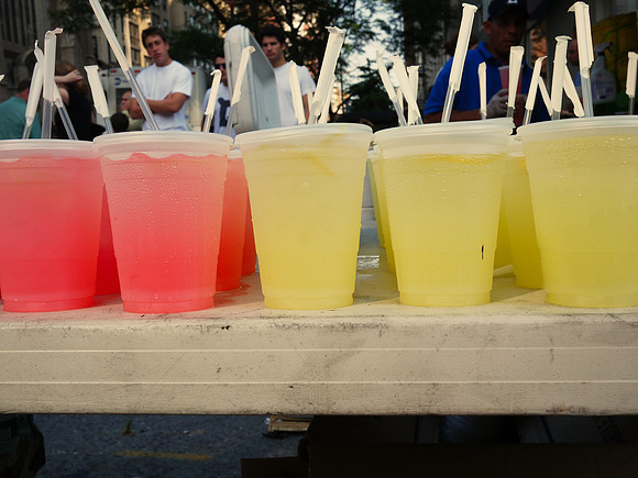 Cold lemonade on a hot day