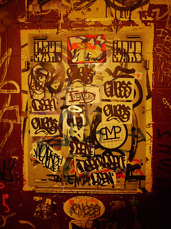 Restroom decor at a Lower East Side bar