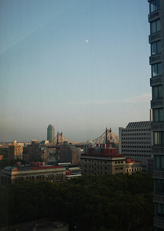 Sunset:  Moon over the 59th Street Bridge