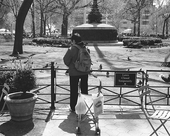 Feeding the pigeons, Union Square Park
