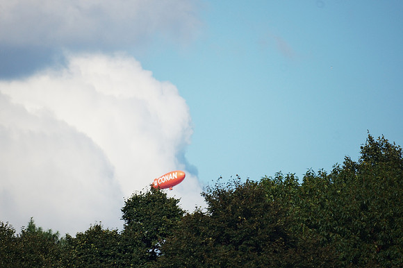 Advertising blimp. Centrak Park