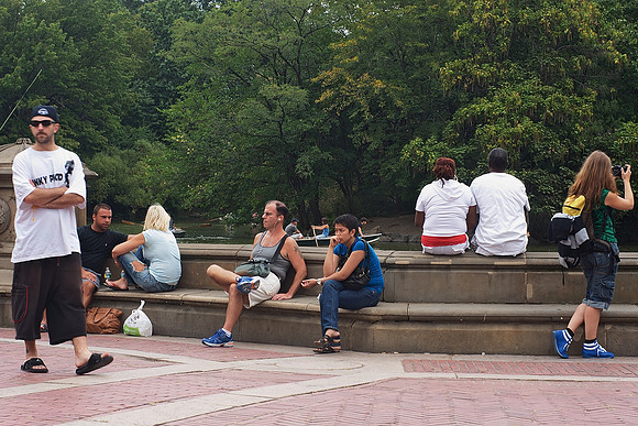 A late-summer afternoon at Bethseda Fountain, Central Park