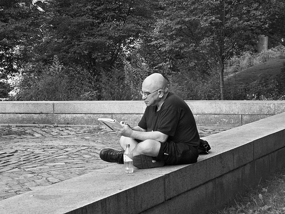 man reading, Central Park