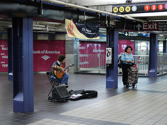Busker, 42nd Street Subway Station