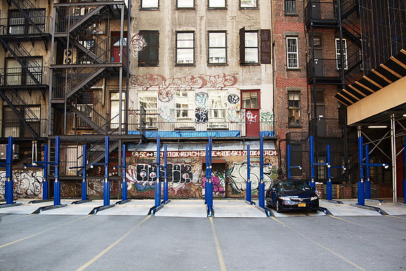 Parking lot and graffiti, Hell's Kitchen