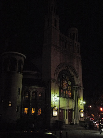 First Baptist Church, night