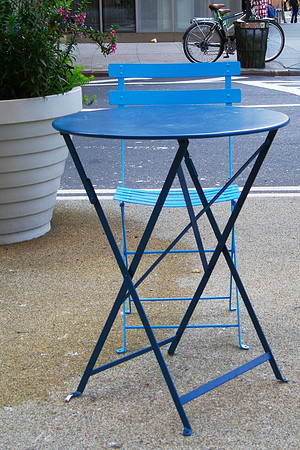 blue table