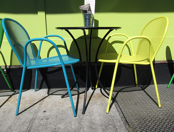 Sidewalk cafe chairs, Yorkville