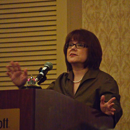 Diane Martin greets the Readercon crowd