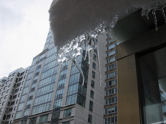 Bus shelter icicles