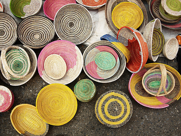 Woven bowls, First Avenue street fair