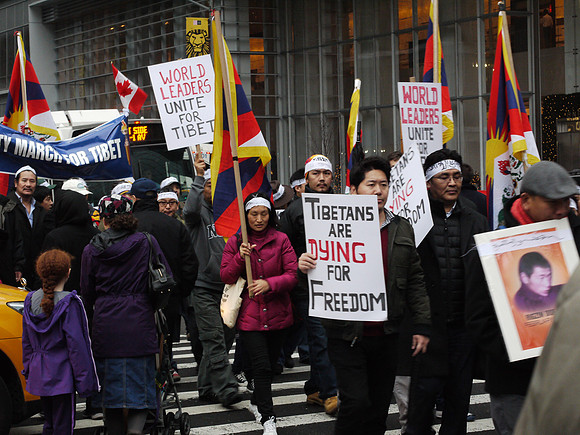 Free Tibet march, 42nd Street and 6th Avenue
