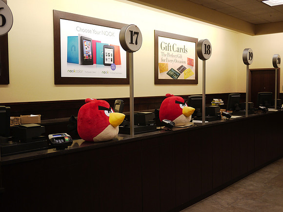 Angry Birds guarding the cash registers