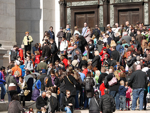 Waiting for the museum to open