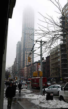 Misty Winter day, First Avenue