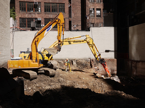 Surveyor, construction site, Hell's Kitchen