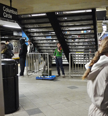 Busker, Columbus Circle station