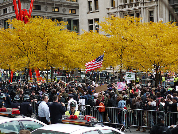 Occupy Wall Street: the marchers arrive