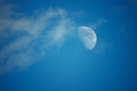Moon and clouds