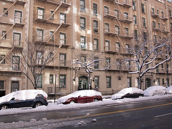 Snowy day, City and Suburban Homes