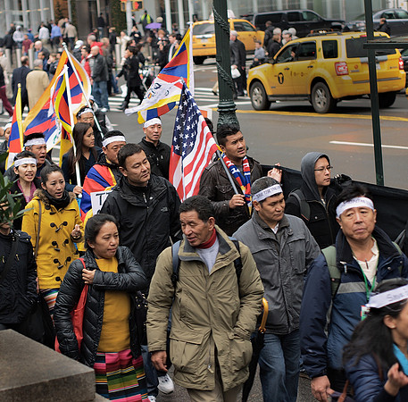 Free Tibet march, 42nd Street