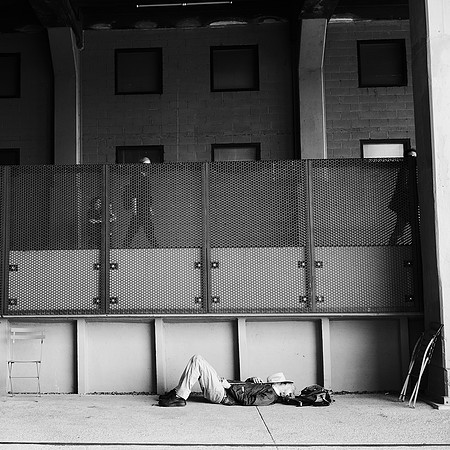 catching a nap on the High Line